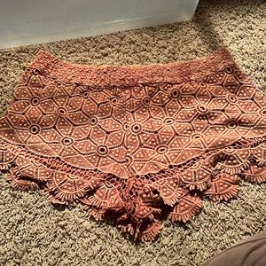 Fun rust boho shorts